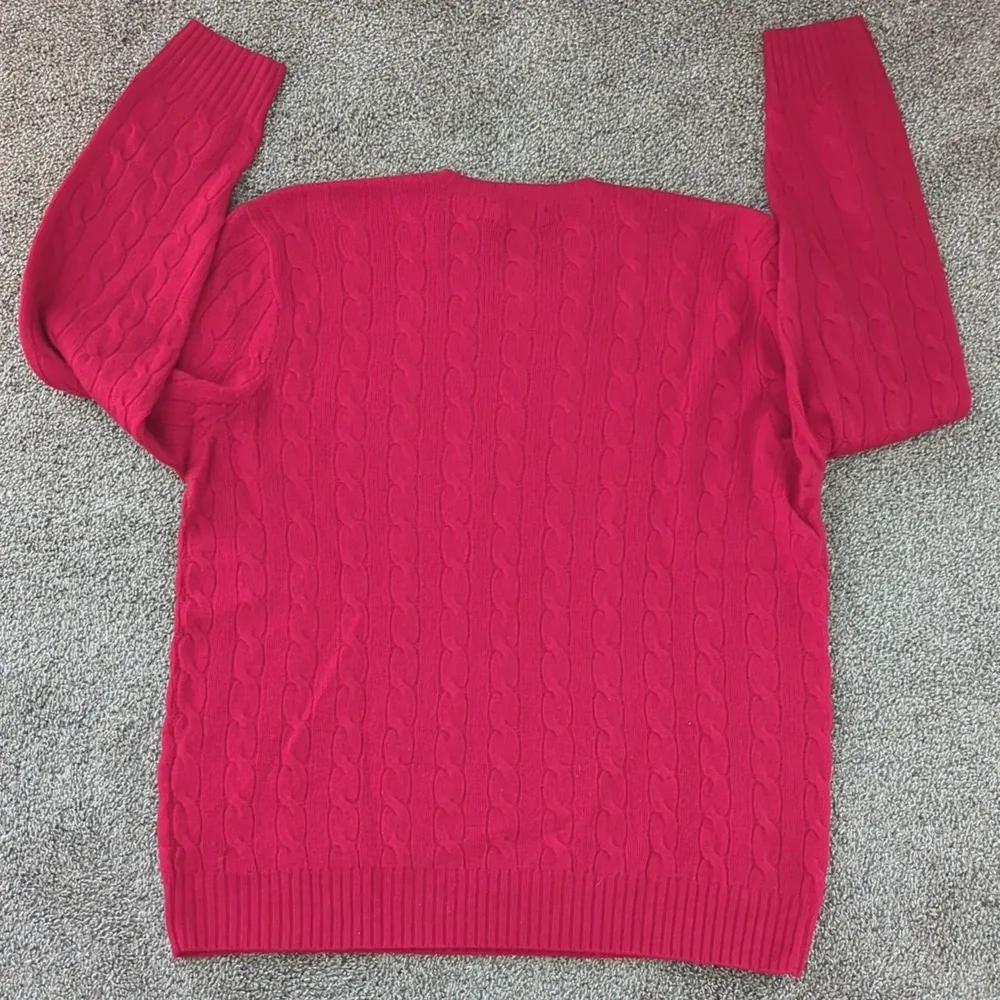 Polo Ralph Lauren Red Wool Cable Knit Sweater